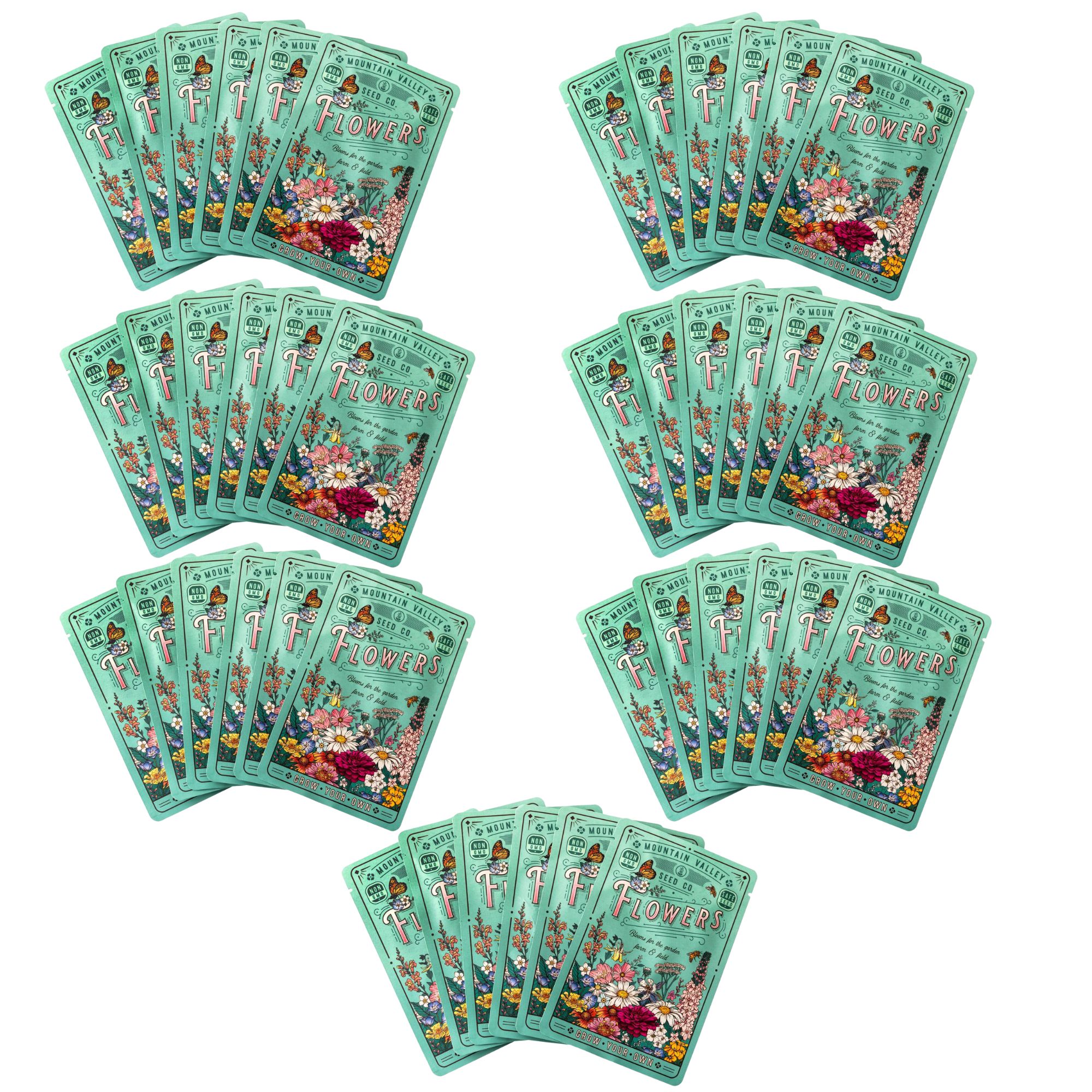 Flower Garden Seed Collection - 35 Varieties of Flower Seeds for Planting, ~20,000 Seeds - Includes Annuals, Perennials, & Wildf